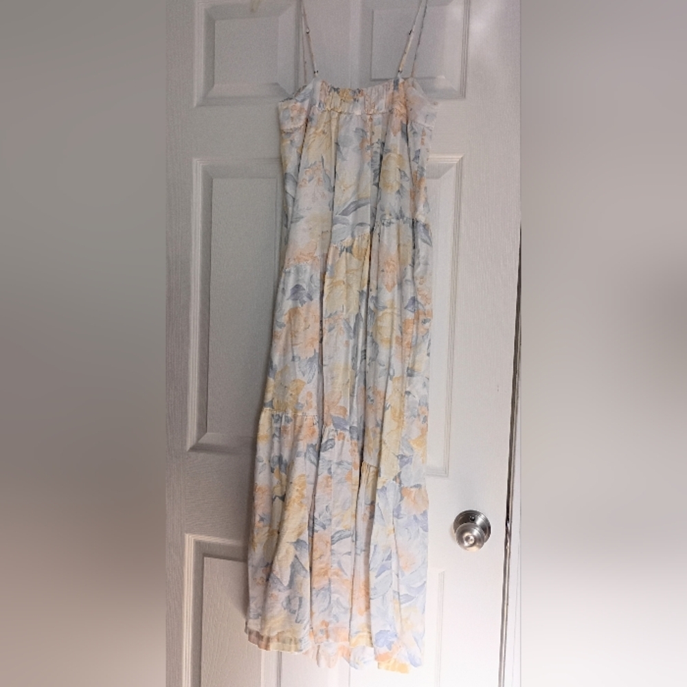 Abercrombie & Fitch Floral Maxi Dress in Cream, Yellow & Blue - Picture 7 of 12